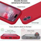 Husa de Protectie, Vivimall, pentru iPhone 16, Liquid Silicone, cu Microfibra pe Interior, Protectie Antisoc, Compatibil Incarcare Wireless, Rosu - vivimall.ro