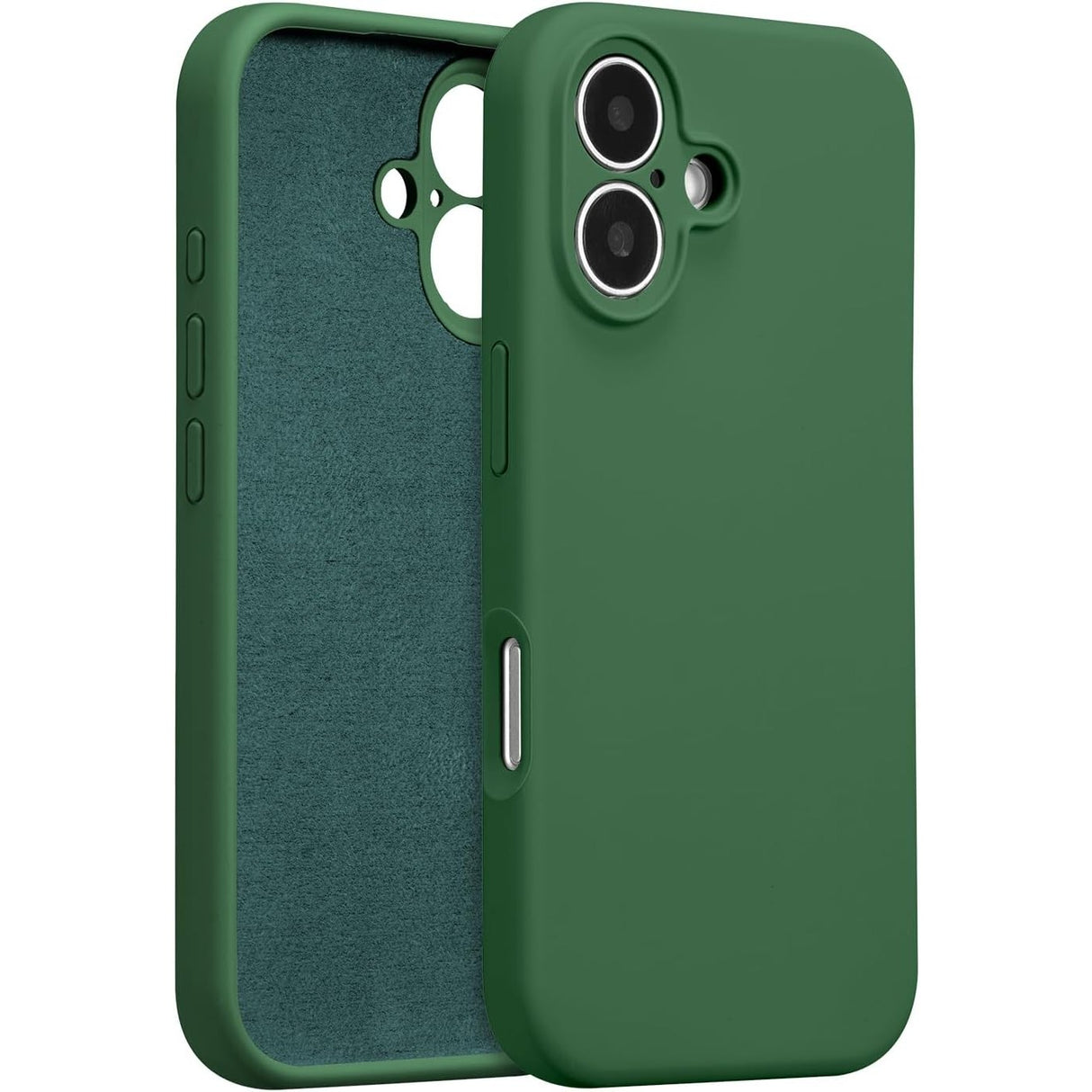 Husa de Protectie, Vivimall, pentru iPhone 16, Liquid Silicone, cu Microfibra pe Interior, Protectie Antisoc, Compatibil Incarcare Wireless, Verde - vivimall.ro