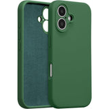 Husa de Protectie, Vivimall, pentru iPhone 16, Liquid Silicone, cu Microfibra pe Interior, Protectie Antisoc, Compatibil Incarcare Wireless, Verde - vivimall.ro