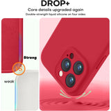 Husa de Protectie, Vivimall, pentru iPhone 16 Pro Max, Liquid Silicone, cu Microfibra pe Interior, Protectie Antisoc, Compatibil Incarcare Wireless, Rosu - vivimall.ro