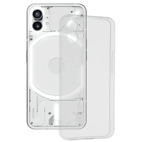 Husă TPU transparentă pentru Nothing Phone 1 cu Dust Plug, vedere frontală, model Protect Plus