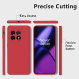 Detaliu decupaje precise husă silicon lichid roșu OnePlus 11 5G, porturi și butoane