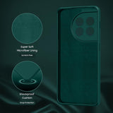 Husă protecție OnePlus 11 5G verde, vedere spate cu finisaj mat și margini ridicate cameră