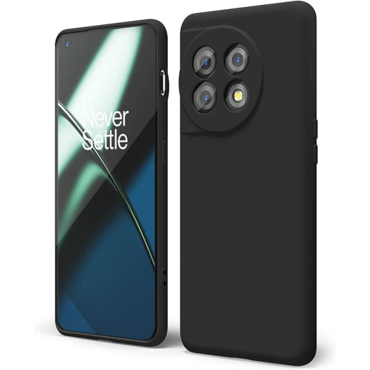 Husa de Protectie, Vivimall, pentru OnePlus 11 5G, Liquid Silicone, cu Microfibra pe Interior, Protectie Antisoc, Compatibil Incarcare Wireless, Negru - vivimall.ro