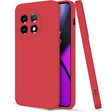 Husă antisoc OnePlus 11 5G din silicon lichid roșu, vedere frontală, finisaj mat