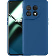 Husă antisoc OnePlus 11 5G din silicon lichid albastru, vedere frontală, model Vivimall