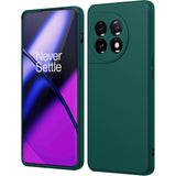 Husă Liquid Silicone Verde pentru OnePlus 11 5G cu microfibră interior, vedere frontală