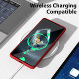 Husă silicon lichid roșu pentru OnePlus 12 5G, vedere din spate cu finisaj mat
