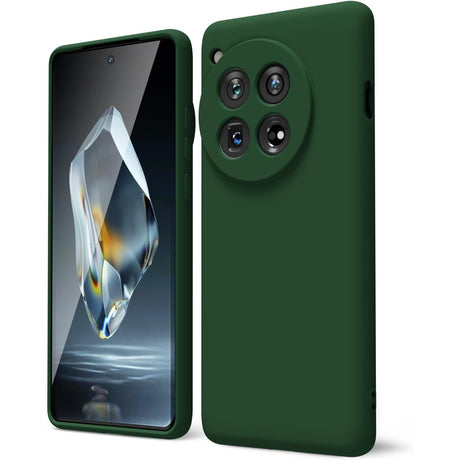 Husa de Protectie, Vivimall, pentru OnePlus 12 5G, Liquid Silicone, cu Microfibra pe Interior, Protectie Antisoc, Compatibil Incarcare Wireless, Verde - vivimall.ro