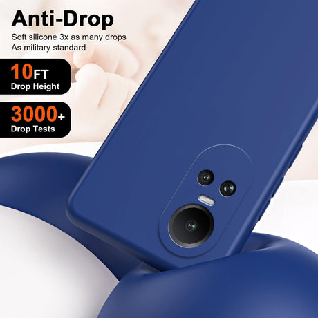 Husa de Protectie, Vivimall, pentru Oppo Reno 10 5G, Liquid Silicone, cu Microfibra pe Interior, Protectie Antisoc, Compatibil Incarcare Wireless, Albastru - vivimall.ro