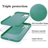 Detaliu căptușeală microfibră interioară husă Oppo Reno 10 5G silicon lichid verde