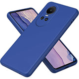 Husă silicon lichid albastru pentru Oppo Reno 10 5G, vedere frontală, model Vivimall