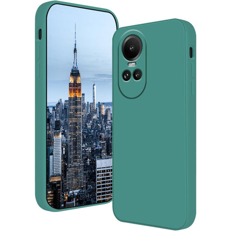 Husa de Protectie, Vivimall, pentru Oppo Reno 10 5G, Liquid Silicone, cu Microfibra pe Interior, Protectie Antisoc, Compatibil Incarcare Wireless, Verde - vivimall.ro