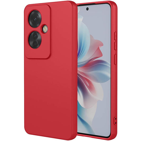 Husa de Protectie, Vivimall, pentru Oppo Reno 11 F, Liquid Silicone, cu Microfibra pe Interior, Protectie Antisoc, Compatibil Incarcare Wireless, Rosu - vivimall.ro