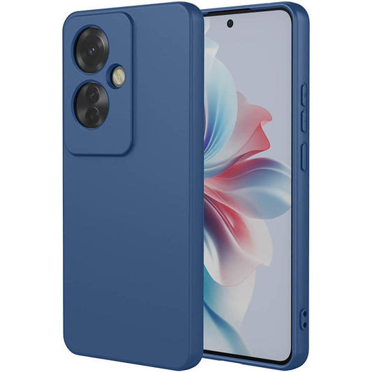 Husa de Protectie, Vivimall, pentru Oppo Reno 11 F, Liquid Silicone, cu Microfibra pe Interior, Protectie Antisoc, Compatibil Incarcare Wireless, Albastru - vivimall.ro