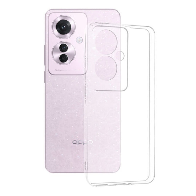 Husă transparentă TPU Protect Plus pentru Oppo Reno 11F cu Dust Plug, vedere frontală