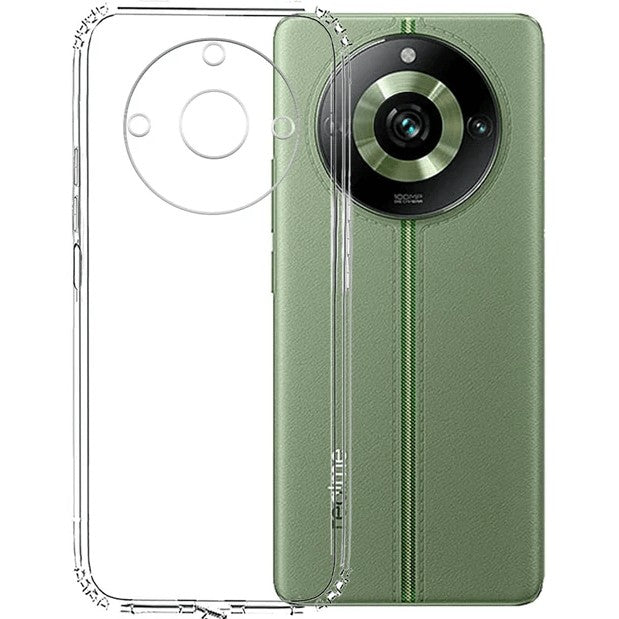 Husă TPU transparentă Protect Plus pentru Realme 11 Pro+ cu Dust Plug, vedere frontală