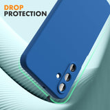 Husa de Protectie, Vivimall, pentru Samsung Galaxy A15, Liquid Silicone, cu Microfibra pe Interior, Protectie Antisoc, Compatibil Incarcare Wireless, Albastru - vivimall.ro