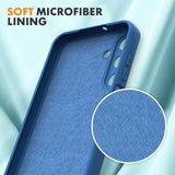 Husa de Protectie, Vivimall, pentru Samsung Galaxy A15, Liquid Silicone, cu Microfibra pe Interior, Protectie Antisoc, Compatibil Incarcare Wireless, Albastru - vivimall.ro
