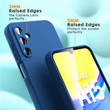 Husa de Protectie, Vivimall, pentru Samsung Galaxy A15, Liquid Silicone, cu Microfibra pe Interior, Protectie Antisoc, Compatibil Incarcare Wireless, Albastru - vivimall.ro