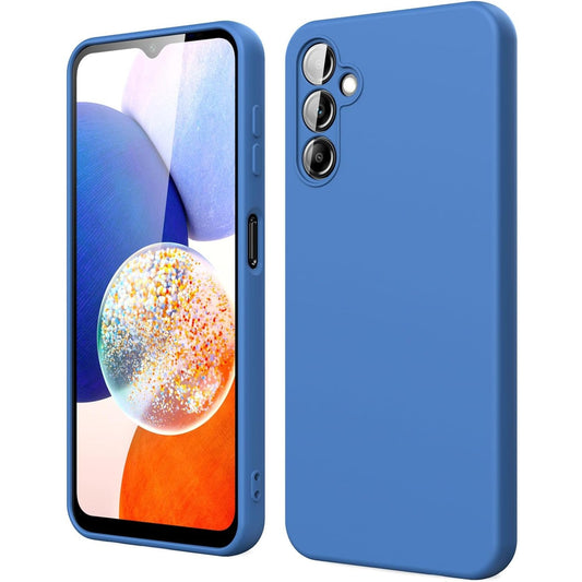 Husa de Protectie, Vivimall, pentru Samsung Galaxy A15, Liquid Silicone, cu Microfibra pe Interior, Protectie Antisoc, Compatibil Incarcare Wireless, Albastru - vivimall.ro