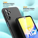 Husă neagră Samsung Galaxy A15 compatibilă incarcare wireless Qi, vedere spate