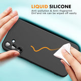 Husă Samsung Galaxy A15 Liquid Silicone negru, detaliu textură mat finisaj premium