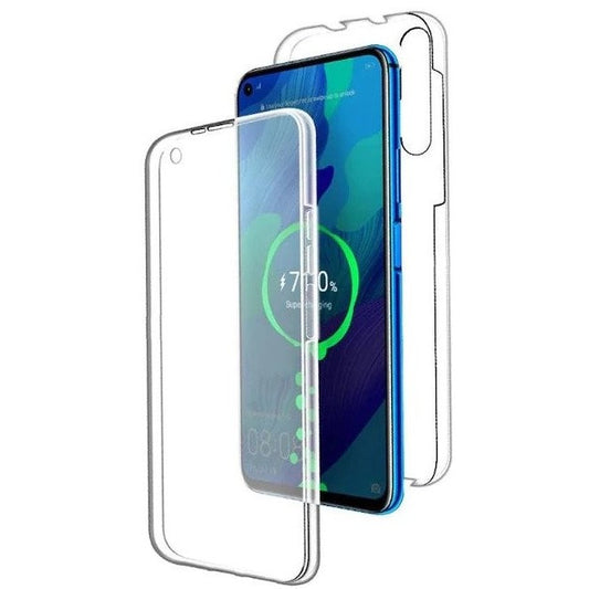 Husa de Protectie, Vivimall, pentru Samsung Galaxy A40, Acoperire Completa 360, Silicon, Transparent - vivimall.ro