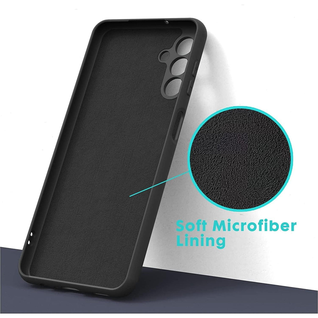Husa de Protectie, Vivimall, pentru Samsung Galaxy A55, Liquid Silicone, cu Microfibra pe Interior, Protectie Antisoc, Compatibil Incarcare Wireless, Negru - vivimall.ro