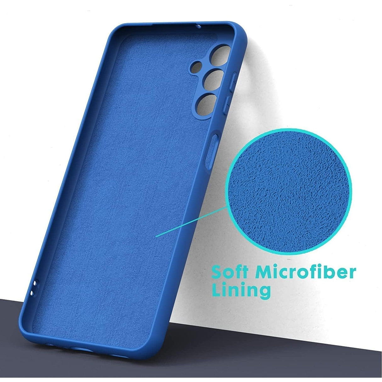 Husa de Protectie, Vivimall, pentru Samsung Galaxy A55, Liquid Silicone, cu Microfibra pe Interior, Protectie Antisoc, Compatibil Incarcare Wireless, Albastru - vivimall.ro