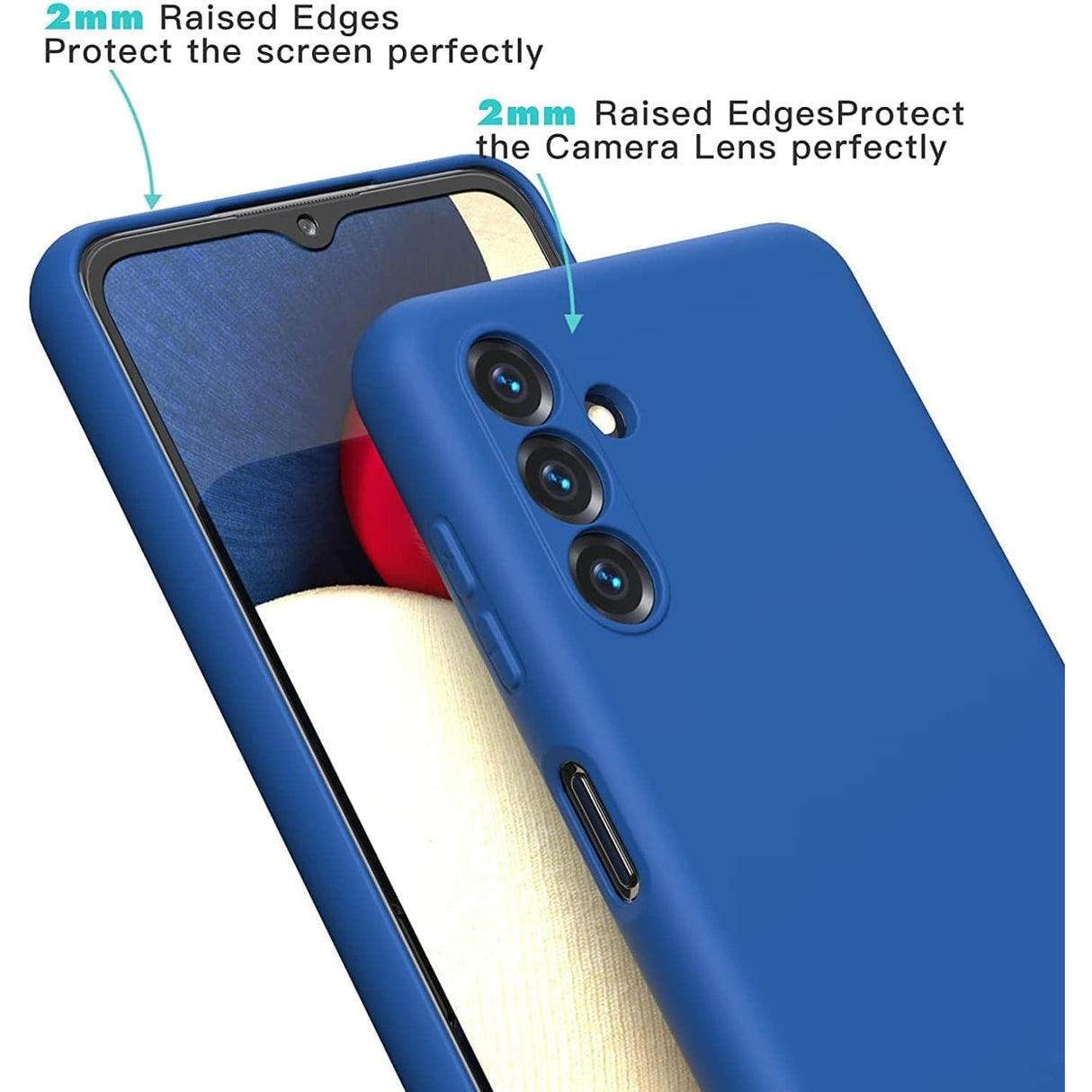 Husa de Protectie, Vivimall, pentru Samsung Galaxy A55, Liquid Silicone, cu Microfibra pe Interior, Protectie Antisoc, Compatibil Incarcare Wireless, Albastru - vivimall.ro