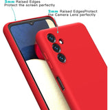 Husă Liquid Silicone roșie pentru Samsung Galaxy S23 FE, vedere spate, finisaj mat anti-amprentă