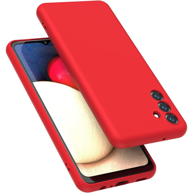 Husă roșie din silicon lichid pentru Samsung Galaxy S23 FE, vedere frontală, model Liquid Silicone