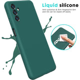 Detaliu căptușeală microfibră moale husă silicon lichid verde Samsung Galaxy S23 FE