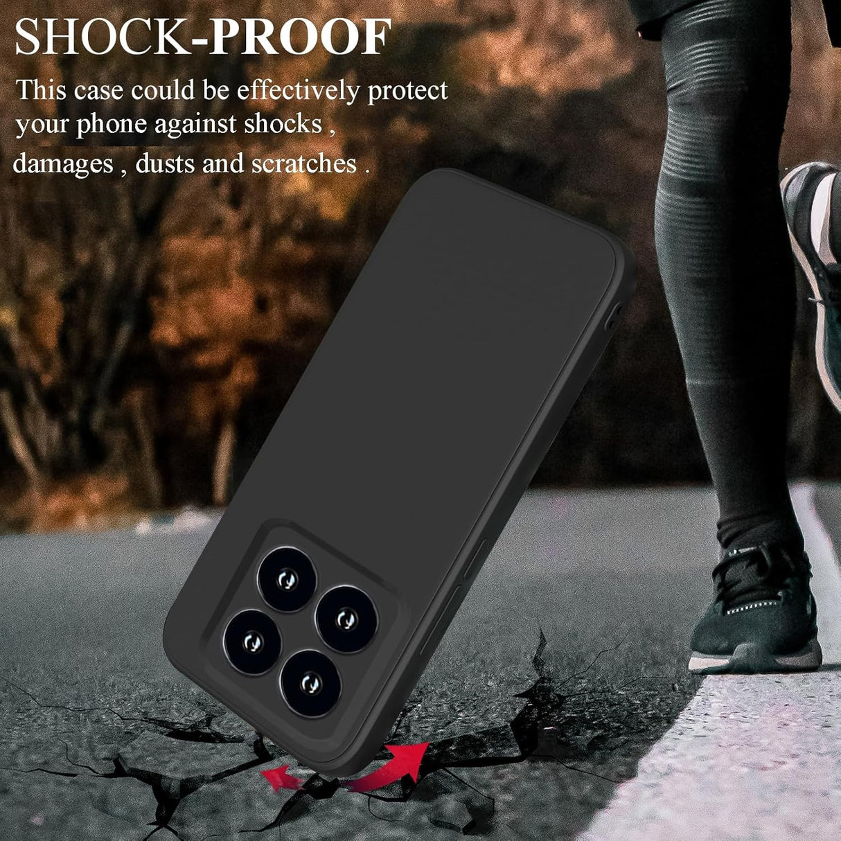 Husă Xiaomi 14 Liquid Silicone, detaliu modul cameră și margini ridicate de protecție