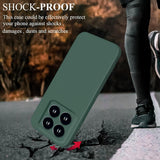 Husă Liquid Silicone Xiaomi 14 verde, perspectivă spate, finisaj mat anti-amprentă