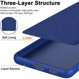 Detaliu interior microfibră husă silicon lichid Xiaomi 14 albastru, protecție ecran