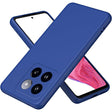 Husă antisoc Xiaomi 14 din silicon lichid albastru, vedere frontală, model Liquid Silicone cu microfibră