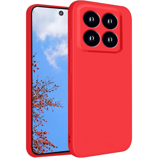 Husa de Protectie, Vivimall, pentru Xiaomi 14, Liquid Silicone, cu Microfibra pe Interior, Protectie Antisoc, Compatibil Incarcare Wireless, Rosu - vivimall.ro