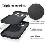 Husă silicon lichid negru pentru Xiaomi 14 Ultra, detaliu căptușeală microfibră interior