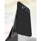 Husă protecție Xiaomi 14 Ultra neagră, vedere laterală cu margini ridicate antisoc
