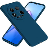 Husă silicon lichid albastru Xiaomi 14 Ultra, vedere laterală, decupaje precise porturi