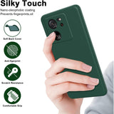 Husă silicon lichid Vivimall pentru Redmi 13T, detaliu decupaje porturi și butoane laterale