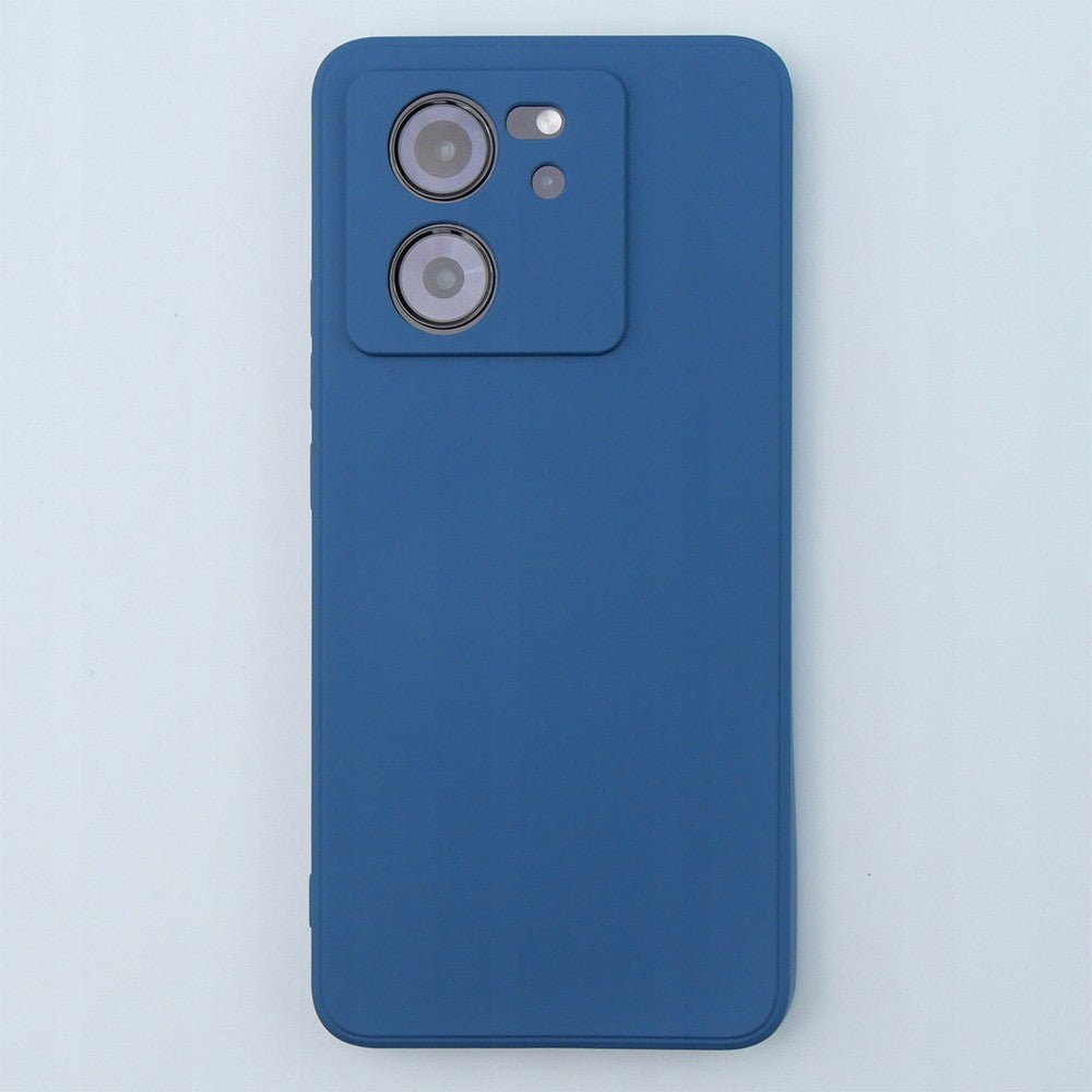 Husă Vivimall pentru Xiaomi Redmi 13T albastru, detaliu decupaj port încărcare și butoane