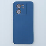 Husă Vivimall pentru Xiaomi Redmi 13T albastru, detaliu decupaj port încărcare și butoane
