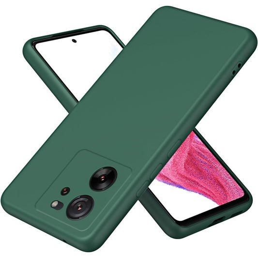 Husa de Protectie, Vivimall, pentru Xiaomi Redmi 13T, Liquid Silicone, cu Microfibra pe Interior, Protectie Antisoc, Compatibil Incarcare Wireless, Verde - vivimall.ro