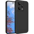 Husă silicon lichid negru pentru Xiaomi Redmi Note 12 Pro 5G, vedere frontală, microfibră interior