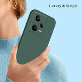 Husă Xiaomi Redmi Note 12 Pro 5G verde, detaliu căptușeală microfibră interior moale