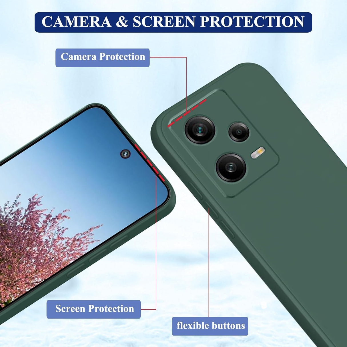 Husă silicon lichid verde Xiaomi Redmi Note 12 Pro 5G, compatibilă incarcare wireless