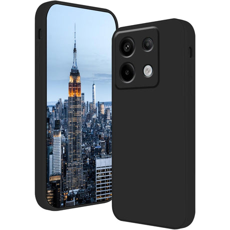 Husă Liquid Silicone neagră pentru Xiaomi Redmi Note 13 5G, vedere frontală, finisaj mat